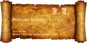 Matias Ninon névjegykártya